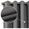CUCRAF 100% Total Blackout Curtains 63 Length for Window Treatment,Faux Linen Thermal Insulated Grommet Drapes for Bedroom Living Room,Set of 2 Curtain Panels52 x 63 inches Grey