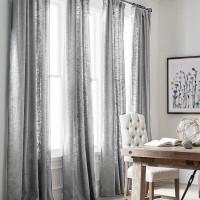 FMFUNCTEX Semi-Sheer Curtains for Living Room Soft Grey 108-inches Extra Long Rich Linen Texture Weave Solid Sheer Drapes for Hotel Bedroom Windows Wrinkle Free 52”w 2 Panels Rod Pocket