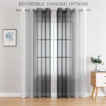 G2000 Sheer Curtains & Drapes 84 Inches Long Grey and White Ombre Curtains for Bedroom Living Room Window Curtains Light Filtering Curtains Grommet Curtains for Patio Sliding Glass Door 2 Panels Set