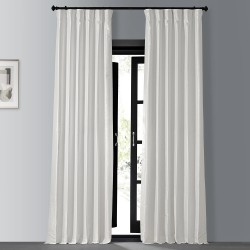 HPD Half Price Drapes Faux Silk Blackout Curtains For Room Decor Vintage Textured 1 Panel PDCH-KBS2BO-96 Off White