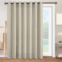 jinchan Linen Textured Light Filtering Curtains for Bedroom Window Curtain Panels for Living Drapes Grommet Top 1 Panel 100" W* 84" L Greyish Beige
