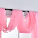KEQIAOSUOCAI Pink Sheer Window Scarf Valance Sheer Fabric for Draping Curtain Toppers for Wedding Party Girls Room Bed Canopy Scarves 52 Inches Wide by 216 Inches Long Pink