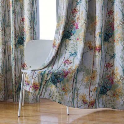 Kotile Floral Design Print Short Window Drapes with Colorful Tree Curtain for Kid's Room 2 Panels 63 Inches Length Grommet Digital Printing Soft Room Darkening Blackout Curtains for Bedroom Green