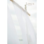 Ling's moment Wrinkle-Free Wedding Backdrop Curtains 2 Panels 5ft x 10ft 50% Transparency White Chiffon Like Fabric Drapes for Wedding Arch Party Stage Decoration Canopy Bed Curtains