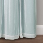 Lush Decor Sheer Grommet Panel with Insulated Blackout Lining Room Darkening Window Curtain Set Pair 84 in L Blue