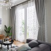 MacoHome Floral Embroidered Sheer Curtains Custom Size Decorative Voile Curtains White Grommet Top 2 Panels Living Room Window DrapesGrey 84" W x 96" L