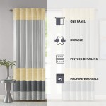 Madison Park Amherst Single Panel Faux Silk Rod Pocket Curtain With Privacy Lining for Living Room Window Drape for Bedroom and Dorm 50x84 Yellow