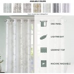 Madison Park Semi Sheer Single Curtain Modern Contemporary Botanical Print Out Design Grommet Top Window Drape for Living Room Bedroom and Dorm 50x63 Bird White