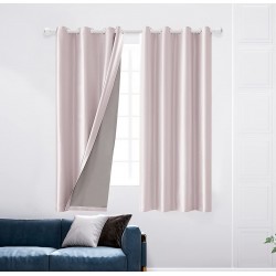 MFD Blackout Curtains for Living Room Bedroom Grommet Thermal Insulated Room Darkening Curtains Draperies Outdoor Curtains Set of 2 Panels 52x63 Inch