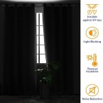 MFD Blackout Curtains Living Room Completely Shaded Draperies Insulated Window Curtain Panels for Bedroom Office Hotel Set of 2 Panels 42x63 Inch