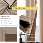 MFD Blackout Curtains Living Room Completely Shaded Draperies Insulated Window Curtain Panels for Bedroom Office Hotel Set of 2 Panels 42x63 Inch