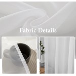 MIULEE 2 Panels Solid Color White Sheer Window Curtains Elegant Window Voile Panels Drapes Treatment for Bedroom Living Room 54 X 84 Inches White
