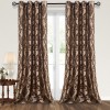 NAPEARL Brown Damask Curtains-Luxury Curtains for Living Room Jacquard Curtains Drapes for Home Decoration Victorian Brown Curtain for Bedroom  2 Panels Each 52 x 108 Inches
