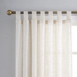 Natural Linen Semi Sheer Curtains Tab Top Light Filtering Elegant Curtains & Drapes for Living Room 52 x 96 Inches Long Set of 2 Panels