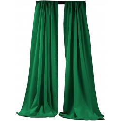 New Creations Fabric & Foam Inc 5 Feet Wide by 9 Feet High Polyester Backdrop Drape Curtain Panel Emerald Green 2 Panels 5 Ft Wide x 9 Ft High