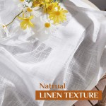 NICETOWN Sheer Linen Curtains Natural Style Rod Pockets Privacy Semi Sheer Window Panels Curtain Wrinkle Free Drapes Soft and Elegant for Bedroom Living Room W66 x L63 2 Panels