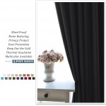 PONY DANCE Black Out Window Curtains 2 Panels Thermal Curtain Drapes Insulated Window Treatments Light Block Short Blinds Rod Pocket for Small Window W 42 x L 54 inches Black One Pair