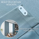 Spring Sense Curtains Light Blue Sound Proof for Studio Room Darkening Wrinkle Free Blackout Noise Reducing for Apartment Dormitory 2 Panels Aqua 84 inches Long