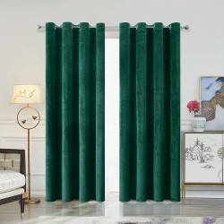 Tbcoou Green Velvet Curtains Emerald Green Black Out Curtain 84 Inch Length Thermal Insulated Drapes for Bedroom Living Room Darkening Window Treatment Set of 2 Panels Grommet Top Hunter Green