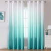 Teal Semi Blackout Curtains Set of 2 Panels Thermal Insulated Grommet Turquoise Window Treatment Curtains 84 Inches Long Ombre Drapes for Kids Bedroom Living Room Light Blocking