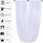 Wedding Ceiling Drapes 2 Panels 5ftx20ft Extra Long White Chiffon Fabric Drapery Draping Arch Drapes Curtains for Birthday Stage Decoration