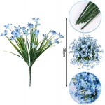 8 Bundles Artificial Daffodils Flowers Outdoor UV Resistant Spring Fake Flowers Plants No Fade Faux Flowers Greenery Shrubs for Garden Porch Window Box Wedding Home Decor Blue