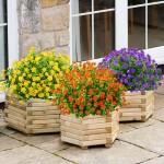 9 Bundles Artificial Flowers Outdoor Fake Flowers for Decoration UV Resistant No Fade Faux Plastic Plants Garden Porch Window Box Décor Yellow