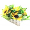 Charmly Artificial Sunflower Fake Sunflower Fence Set Artificial Flower Pot Potted Plants for Home Wedding Party Decor Long 6.3" Fence