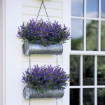 Grunyia 10 Bundles Artificial Lavender Flowers Outdoor Fake Plants Faux Plastic UV Resistant Flowers for Home Garden Porch Window Box and Cemetary Grave Decorations 10 Blue