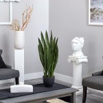 Nearly Natural Green 4855 35in. Sansevieria with Black Planter