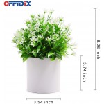 OFFIDIX Artificial Potted Plants Mini Faux Plants in Pots Plastic Greenery Plants Desk Plant Indoor Small Houseplants for Home Decor Office Desk Shower Room Decoration