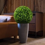Sunnyglade 2 PCS 15.7 inch 3 Layers Artificial Plant Topiary Ball Faux Boxwood Decorative Balls for Backyard Balcony,Garden Wedding and Home Décor