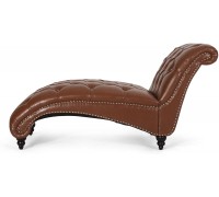 Christopher Knight Home Varnell Chaise Lounge Cognac Brown + Dark Brown