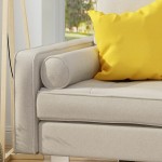 Couch Modern Fabric Chaise Lounge Color : Beige