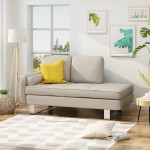 Couch Modern Fabric Chaise Lounge Color : Beige