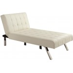 DHP Emily Chaise Lounger With Chrome Legs Vanilla Faux Leather