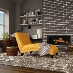 Domesis 340CL-LIN20-284 Chaise Lounge Mustard Yellow