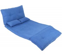 Ejoyous Folding Floor Sofa Indoor Comfortable Padded Leisure Sofa Bed Floor Chaise Lounge Chair Recliner Gaming Sofa with 2 Pillows for Bedroom Living RoomBlue
