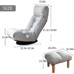 Folding Lazy Sofa Floor Chair,Indoor Chaise Lounge Sofa Japanese Tatami Folding Padded Single Gaming Adjustable Sleeper Bed Couch Recliner