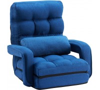 HABUTWAY HighQuality Folding Lazy Sofa with a Pillow and Armrests Adjustable Comfy Chair Padded Couch Bed for Office & Home Blue