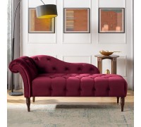 Jennifer Taylor Home Samuel Collection Traditional Hand Tufted Right Arm Facing Chaise Lounge Burgundy