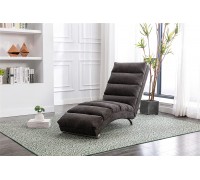 Lazyspace Upholstered Massage Recliner Chair Linen Chaise Lounge Indoor Chair Modern Long Lounger for Office or Living Room Dark Gray