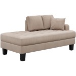 Modern Fabric Chaise Lounge Indoor Right Armrest Recliner Chair Tufted Upholstered Lounge Sleeper Sofa Couch with Removable Cushions and Pillow