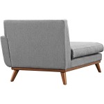 Modway Engage Mid-Century Modern Upholstered Fabric Right-Arm Chaise in Expectation Gray