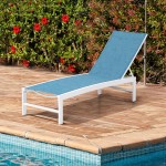 Patio Aluminum Chaise Lounge Chair VredHom Outdoor Recliner Lounge Chair Sun Loungers All Weather Chaise with 5 Adjustable Backrest and Lay Flat Positions for Garden Balcony Pool