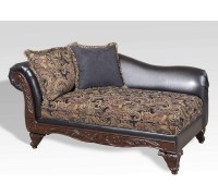Roundhill Furniture San Marino 2-Tone Fabric Chaise Chocolate