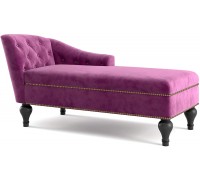 Tileon Chaise Lounge Chair with Tufted Fabric Modern Long Lounge Sleeper Sofa for Office or Living Room,Purple