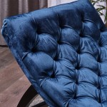 Tufted New Velvet Chaise Lounge Cobalt