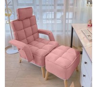 ZLYPSW Folding Lounger Home Bedroom Living Room Lazy Sofa Chaise Longue Nordic Chair for Leisure Lunch Break Balcony Folding Sofa Chair Color : Pink