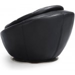 Zuri Heidi Leather Accent Chair with Swivel Base Black